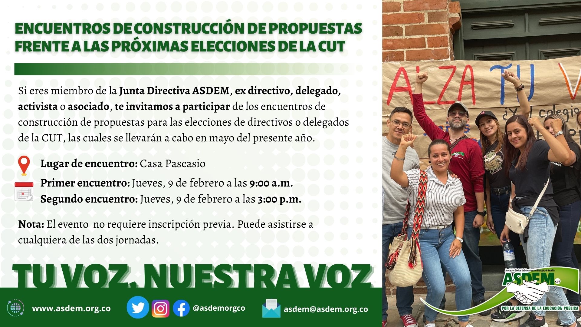 ENCUENTROS DE CONSTRUCCIÓN DE PROPUESTAS FRENTE A LAS PRÓXIMAS ELECCIONES DE LA CUT
